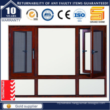 Aluminum Casement Swing Window with Stainless Steel Mesh Screen